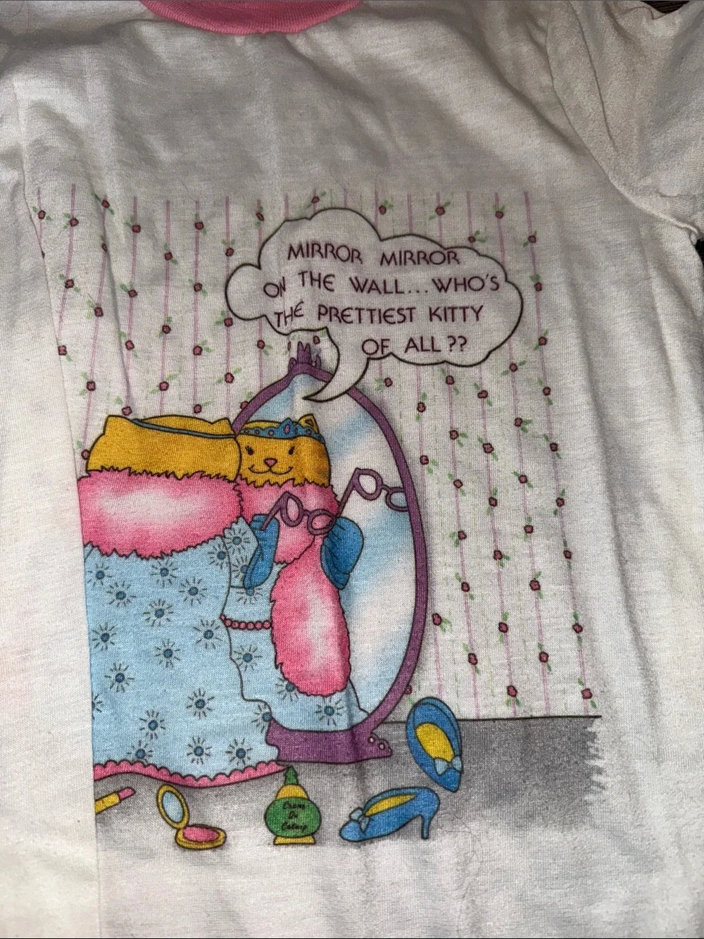 Vintage 1986 An American Tail Graphic Pajama Top Cartoon Sleepwear x2